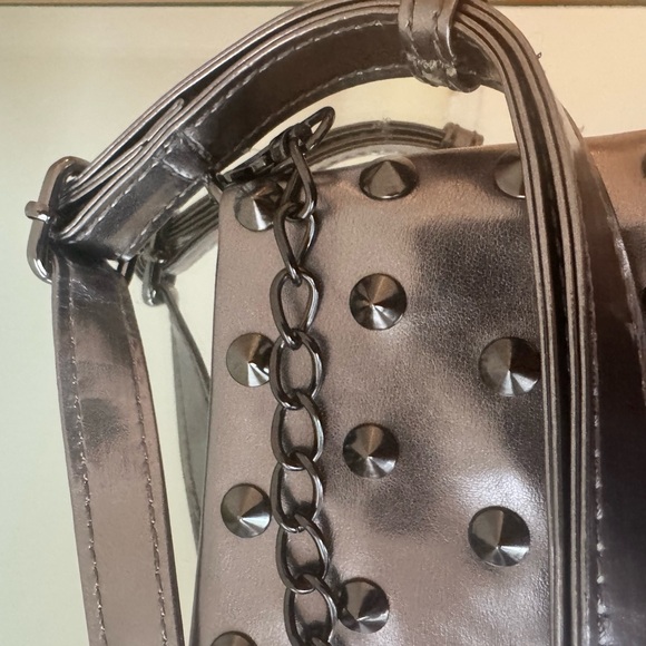 Melie Bianco Metallic Studded Bag - Picture 9 of 10